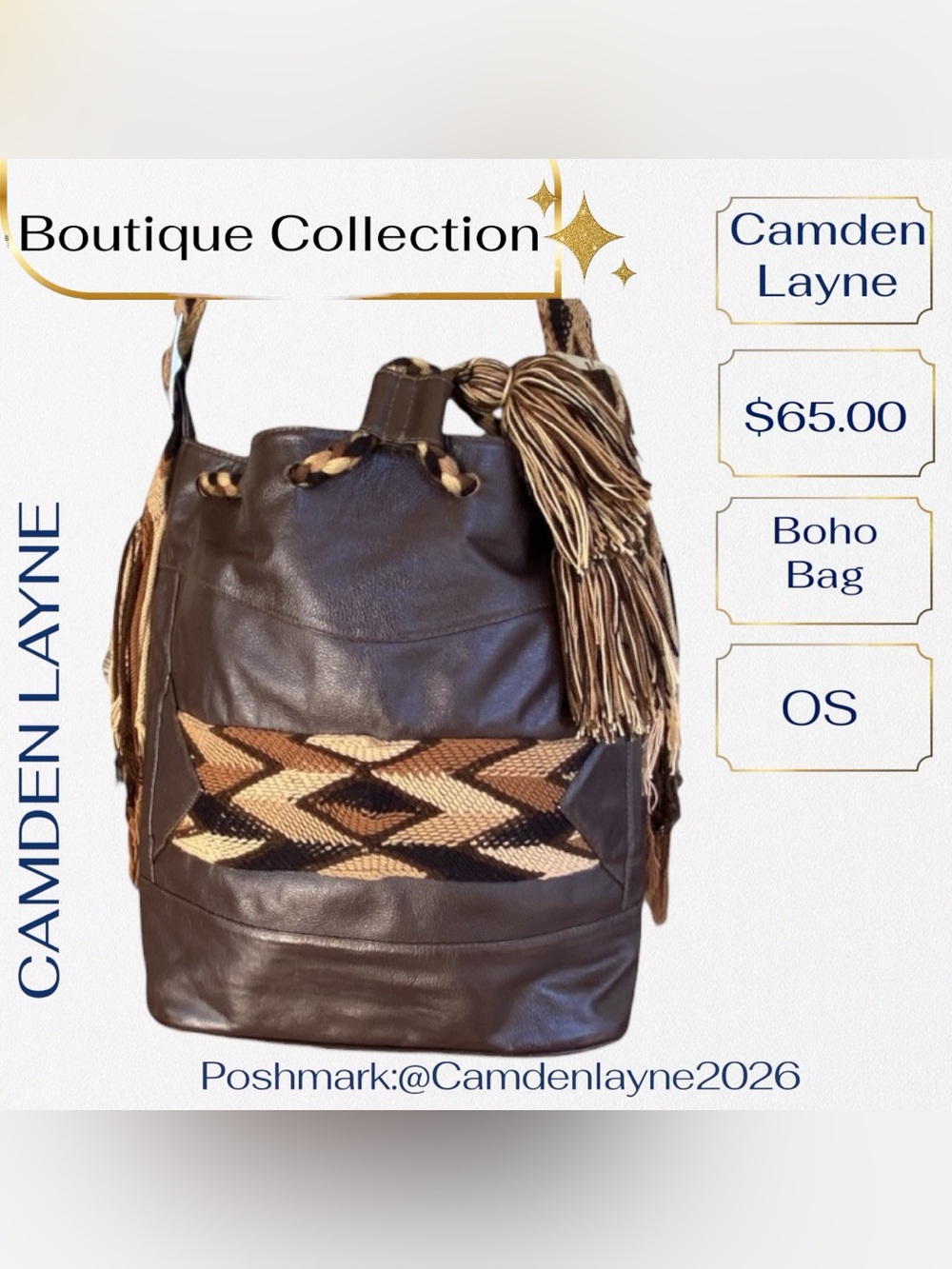 Camden Layne Boho Brown and Tan Shoulder Bag - Picture 4 of 11